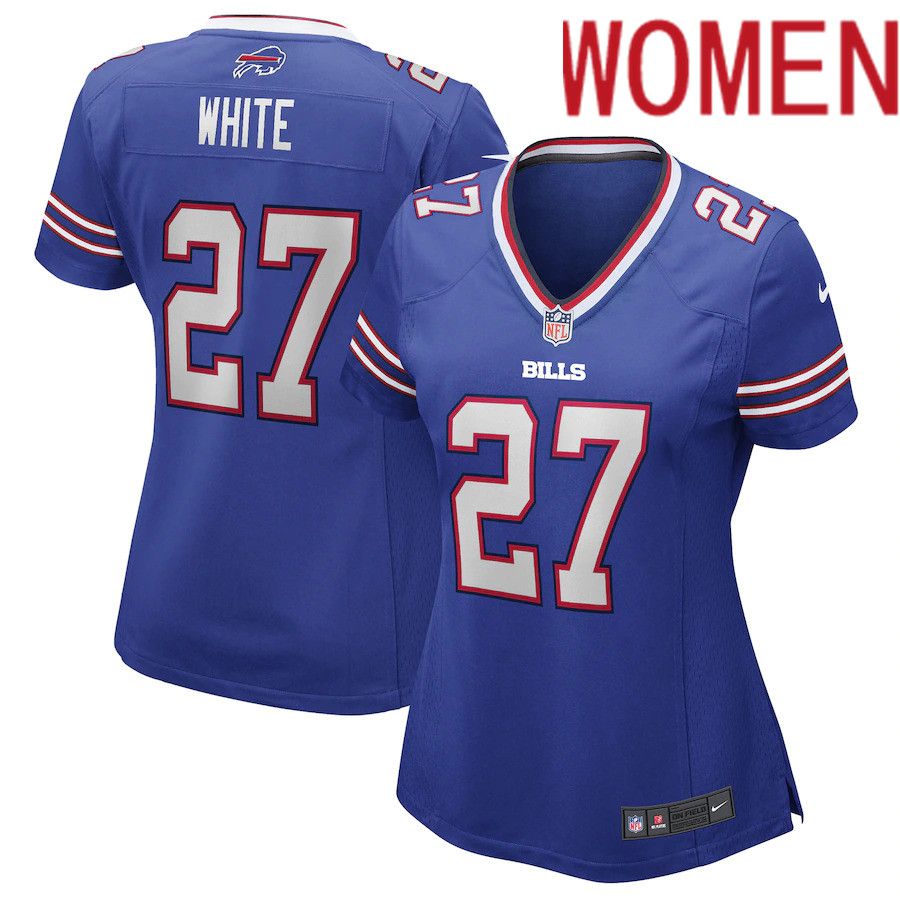 Women Buffalo Bills #27 TreDavious White Royal Nike Game NFL Jersey->women nfl jersey->Women Jersey